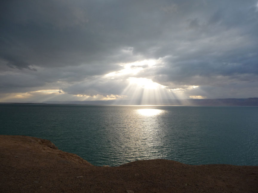 Solnedgång över Döda havet